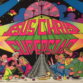 Jesus Christ Superstar Blacklight Psychedelic Poster 1971 • Vintage 4