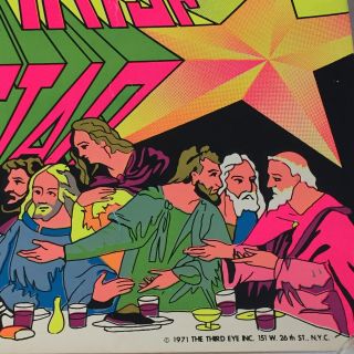 Jesus Christ Superstar Blacklight Psychedelic Poster 1971 • Vintage 5