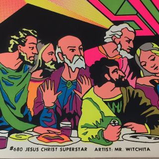 Jesus Christ Superstar Blacklight Psychedelic Poster 1971 • Vintage 7