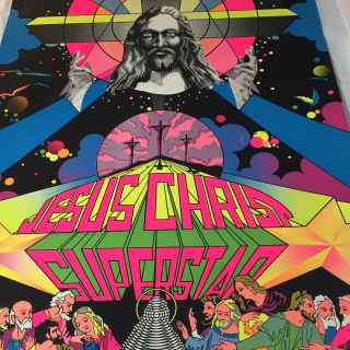 Jesus Christ Superstar Blacklight Psychedelic Poster 1971 • Vintage 8