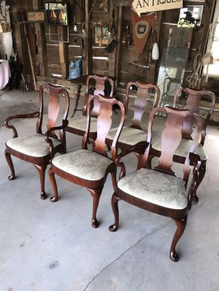Vintage Queen Ann Mahogany Dining Room Chairs