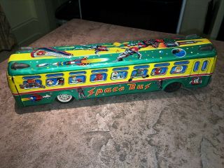 Rare Vintage Tin Litho Toy Space Bus Made In Japan 1960 