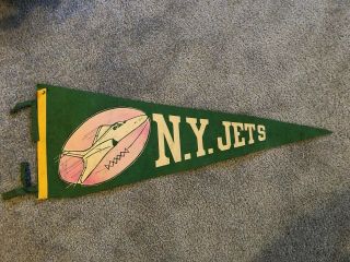 Vintage Extremely Rare York Jets Felt Pennant Full Size