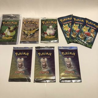 Rare 3x Neo Destiny 2x Jungle 1x Fossil Factory Pokémon Booster Packs