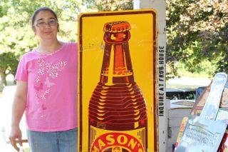 Large Vintage 1940 ' s Mason ' s Root Beer Soda Pop 55 