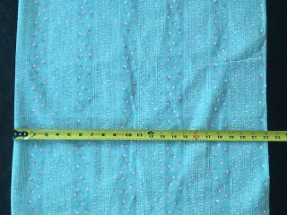Vtg Flocked Semi Sheer Baby Blue Fabric 6 Yards x 44 Floral Petite Roses Buds 2
