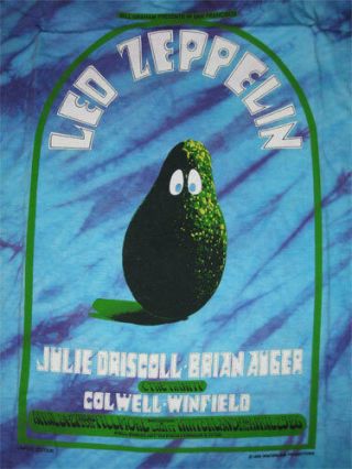 Led Zeppelin _rare_ Winterland Tie Dye Shirt Vtg 1969 Fillmore Avocado Poster Xl