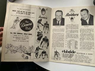 Rare 1961 Football Program Oilers Vs Raiders & Chargers Honolulu Stadium Hawaii