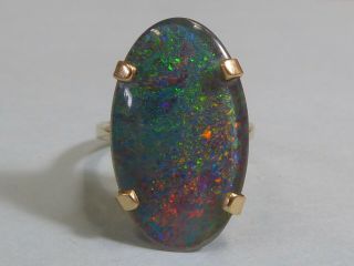 Vintage 14k Gold 7 Carat Opal Ring - Size 6.  5 / 6 3/4,  6.  9g,  Opal = 29x19mm