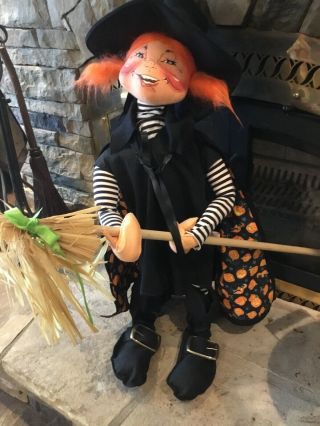 Vintage 1993 Annalee Mobility Halloween Witch Doll 30” Tall Shape