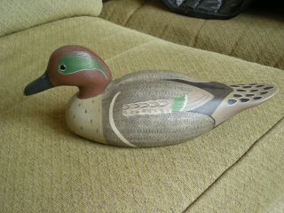 Vtg.  Green Wing Teal Decoy Carved By Wildfowler Decoy