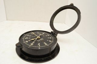 Vintage Chelsea US NAVY Deck ships clock Bakelite Black casing Nautical (Parts) 7