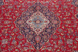 Vintage 10x14 Traditional Floral Red Oriental Area Rug Hand - Knotted Carpet Wool