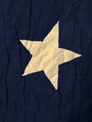 Rare Large Vintage American Flag Quilt w/ 28 Stars 4