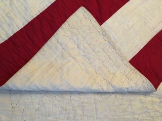 Rare Large Vintage American Flag Quilt w/ 28 Stars 6