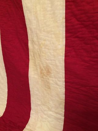 Rare Large Vintage American Flag Quilt w/ 28 Stars 7