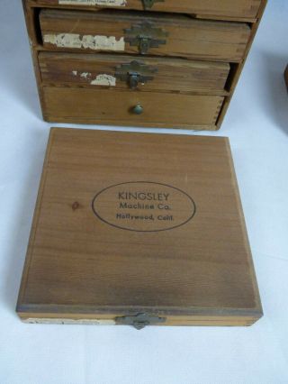 Vintage Kingsley Stamping Machine Co.  6 Box Drawer Set 10