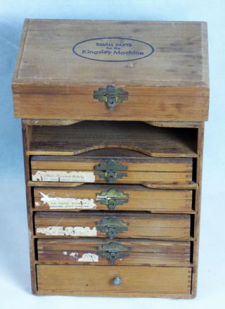 Vintage Kingsley Stamping Machine Co.  6 Box Drawer Set 2