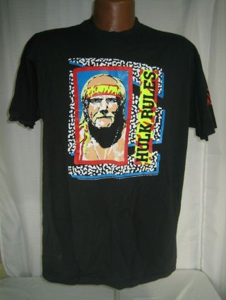 Rare Vintage 1989 Hulk Hogan Rules Shirt Xl Vtg 80 Vtg Wwf Wwe