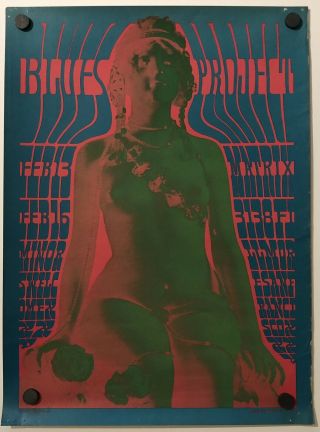 Vintage Poster Blues Project 1967 Moscoso Concert Nr 6 1st Printing