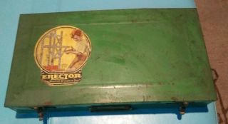 Rare Vintage A.  C.  Gilbert Erector Set Green Case,  Motor