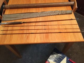 Vintage Shakespeare Antique 4 Piece Bamboo Fly Rod W Sock & Tube