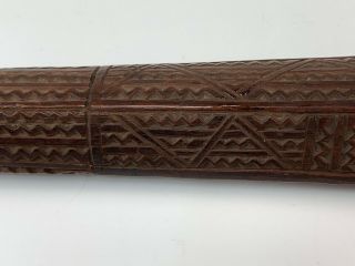 Antique South Pacific Tongan or Caledonian Intricately Carved Wood War Club 5