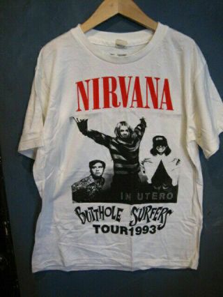 Rare Vintage Nirvana T - Shirt In Utero Tour 1993 Butthole Surfers Kurt Cobain