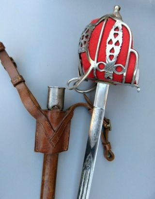 Antique Edward Vii Scottish Basket Hilt Sword 1901 - 10