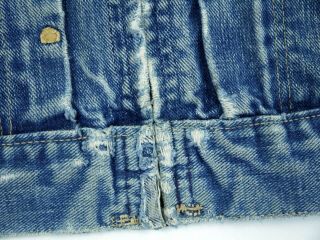 VINTAGE 60s 70s WRANGLER SELVEDGE denim blue jean jacket USA mens 40 type 2 8