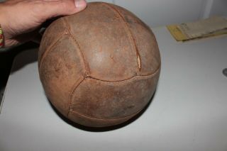 Antique Vintage OLD Authentic Leather Soccer Ball RARE Sports 5