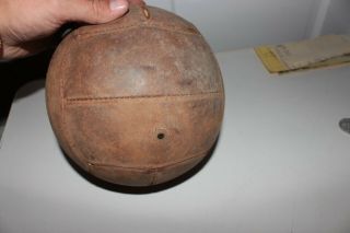 Antique Vintage OLD Authentic Leather Soccer Ball RARE Sports 6