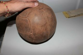Antique Vintage OLD Authentic Leather Soccer Ball RARE Sports 7