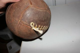 Antique Vintage OLD Authentic Leather Soccer Ball RARE Sports 8