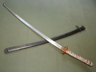 Imperial Japanese Army WW2 TYPE 95 NCO SWORD W/ MATCHING SCABBARD Vtg Saber RARE 2