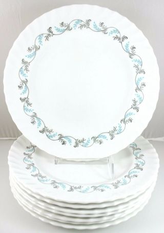 Set (s) 6 Dinner Plates Vintage Royal Crown Derby Diana A1160 Duesbury Aqua Blue