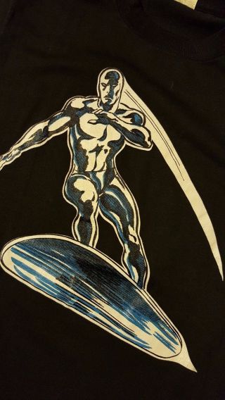 Rare Vintage 80s Silver Surfer T - Shirt Marvel Comics Superhero Fantastic Four