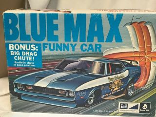 Vintage Mpc Blue Max Ford Mustang Funny Car Model Box 1970 