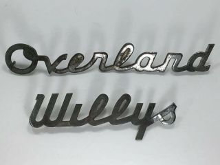 Vintage Willys Overland Wagon Tailgate Emblems 1948 1949 Jeep