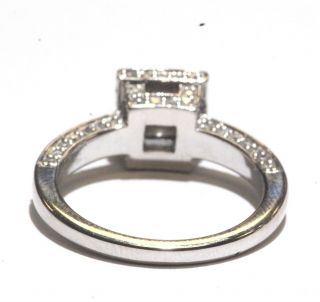 14k white gold 1.  09ct princess diamond halo engagement ring 5.  1g estate vintage 5