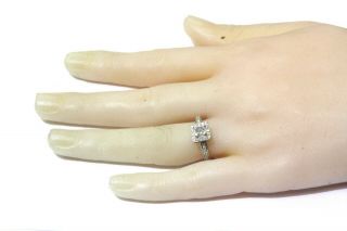 14k white gold 1.  09ct princess diamond halo engagement ring 5.  1g estate vintage 9