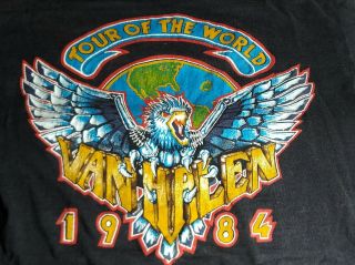 Vintage Van Halen T Shirt Tour Of The World 1984 Rock Concert Band