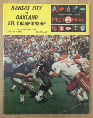 Vintage 1969 Afl Nfl Championship Program Kansas City Chiefs @ Oakland Raiders