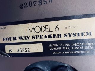 Vintage Jensen Model 6 Speakers Read 12