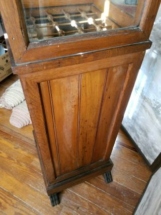 Antique Oak Oscar Onken Co.  Cane & Umbrella Display Case Curved Glass Cabinet 2