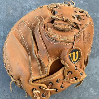 Vintage WILSON 1592 Professional Model Leather Baseball Catchers Glove Mitt RHT 5