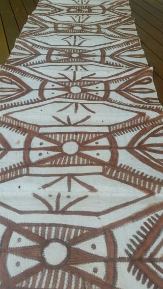 Vintage Tapa Cloth Barkcloth Papua Guinea Png Very Long 2.  66m,  Rare Tribal