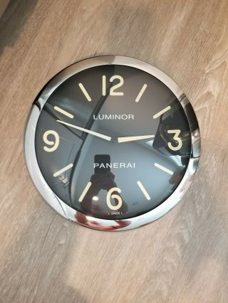 Panerai Oem Luminor Swiss 12 " Dealer Clock Vip Rare Black Dial