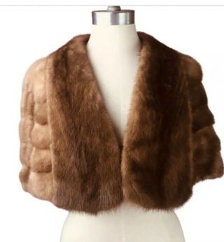Neiman Marcus Vintage Mink Fur Stole Capelet Cape Wrap Jacket Shrug