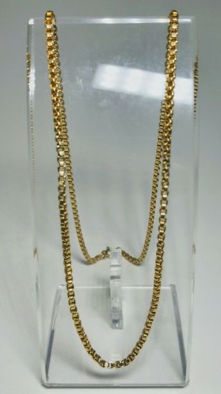 Antique Italian Fine 14k Yellow Gold Link Chain Necklace 22 " Long